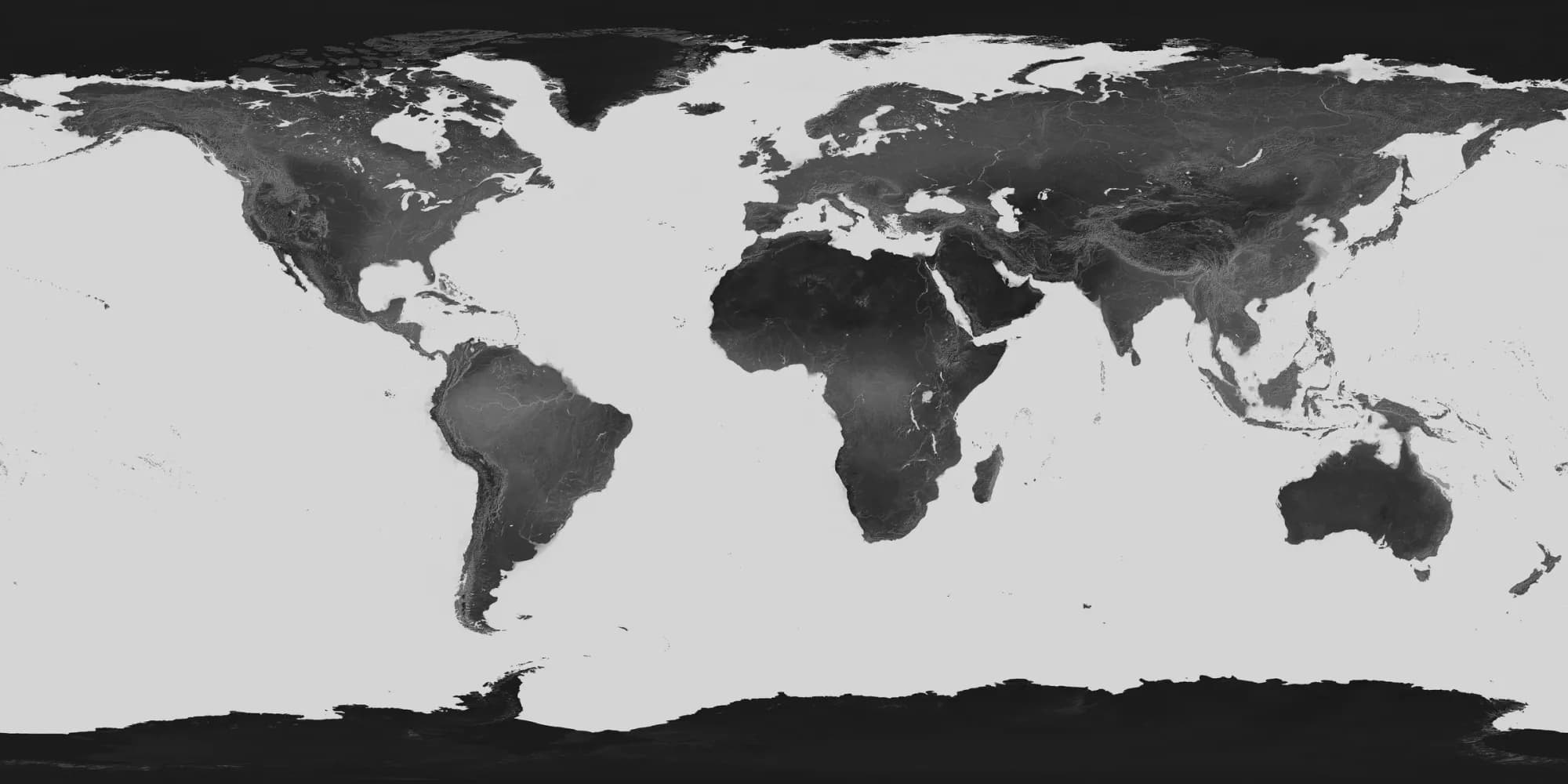 A grey map of the world.
